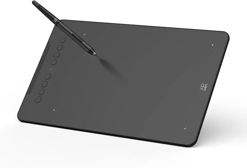 XPPen Deco 01 V3 Mesa Digitalizadora com 16384 Níveis de Pressão, 8 Teclas de Atalho, Compatível com Android Windows Linux (Preto)