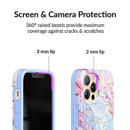 Velvet Caviar Designed For Iphone 13 Pro Max Case For Women [10Ft Drop Tested] Compatible With Magsafe - Cute Magnetic Phone Cover - Protective Microfiber Lining (Holographic Blue Marble) #TOP2