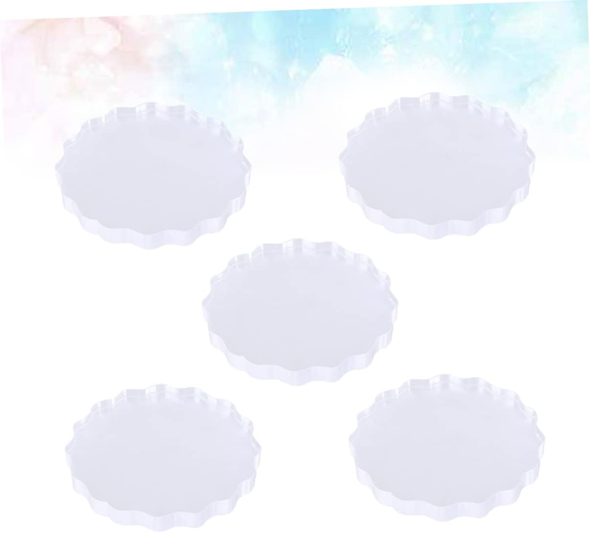 SEWACC 5pcs Acrylic Stamping Block Essential Kit Seal Plates Stamping Discs for Crafting Block Use