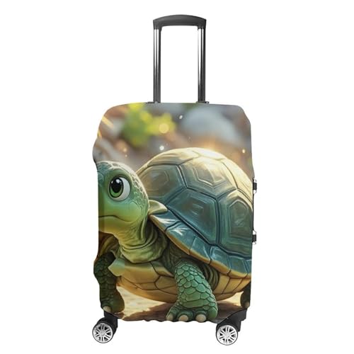 Turtle in The Sun Printed Luggage Cover Protector, Fits 18-32 Inch Luggage