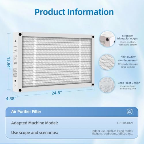 16x25x4 Furnace Filter Replacement Compatible with Honeywell FC100A1029 Lennox X6670 HCF16-11, MERV 11 Foldable Actual:15.94 x 24.8 x 4.38,1 Pack by PZHARQG - Used condition - Image 3