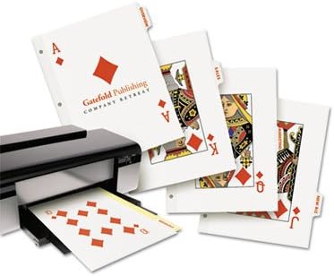 Print-On Dividers, 8-Tab, 3-Hole Punched, 8-1/2 x 11, White, 25 Sets/Pack, Sold as 1 Package