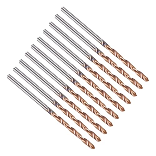 PATIKIL 1.6mm Drill Bit, Carbide Twist Jobber Bits Straight Shank 130° for Drilling Hard Metal Alloy Steel Stainless Steel Titanium Alloys - 10 Pack
