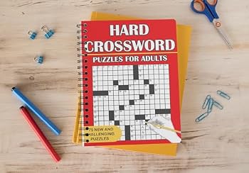 Spiral-bound Hard Crossword Puzzles for Adults Book