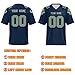 Custom Football Jersey, Football Jerseys Personalized Name/Number, Football Shirt for Men Women and Youth (Seahawk Navy)