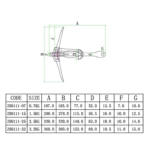 Miniatura 3 de Ljfmdln Ancla De Barco Plegable, Ancla De Rezón De Acero Inoxidable For Kayak, Canoa, Moto Acuática Size : 5.5 Lb 2.5 Kg