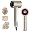 Seche Cheveux Ionique,180 000 tr/min Sèche Cheveux Professionnel–Séchage 5X Plus Rapide,Léger & Compact,4 Température,Protection Contre la Surchauffe et Silencieux (Or champagne)