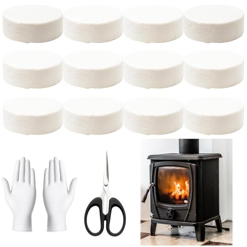 12 Stück Keramik Baumwolle Set, Hitzebeständig Keramik Wolle, Geeignet für Verbesserung der Effizienz und Stabilität des Kamins