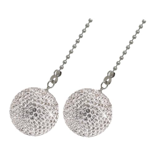 DIKACA Cadena de Tracción Blanca para Ventilador de Techo Cristales Decorativos, Extensión de Cadena de 2 Piezas para Lámparas y Ventiladores, Accesorio Decorativo para Hogar y Oficina