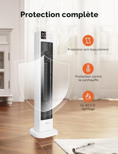 Radiateur Convecteur Midea Nth20 22gr wh Télécommande Thermostat - vue 8