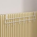 Estante de secado de ropa para radiador, estante de secado de ropa de calefacción, tamaño grande para tuberías de calefacción del hogar, toallero, barra de almacenamiento de toallas de baño (blanco)