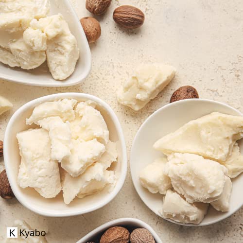Kyabo Organics SHEA BUTTER 100% Pure Unrefined Raw Ivory - from the nut of the African Ghana Shea Tree (28 oz)