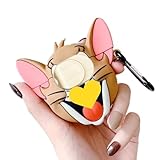 ZOSTLAND Wireless Earphone Case, Adorable Mouse Thick Soft Portable Keychain Finger Ring Protective Silicone Skin Cover Case Compatible with Apple AirPods Case 2&1 (Mouse,AirPods 2&1)