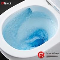 Lavita WC Set: Duofix Basic Vorwandelement + Lavita Wand Tiefspül WC Versoni Black Spülrandlos Tornado Spülsystem + WC Sitz mit Absenkautomatik + Bedienplatte Delta 25 Schwarzer Knopf Komplettset – Ansicht 7