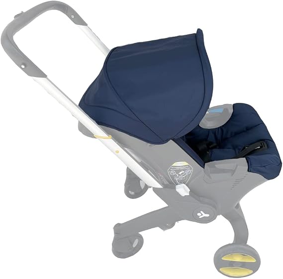 Stroller Changing Kit Clothes, Canopy Cover, Seat Cushion Compatible with Doona Car Seat Stroller (Navy Blue)