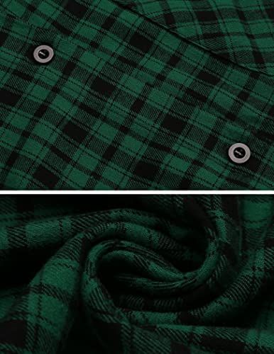 Ekouaer Winter Nightgown For Women Cotton Plaid Long Sleeve Nightshirts Flannel Comfy Night Gown Casual Sleepshirts Green S #TOP4