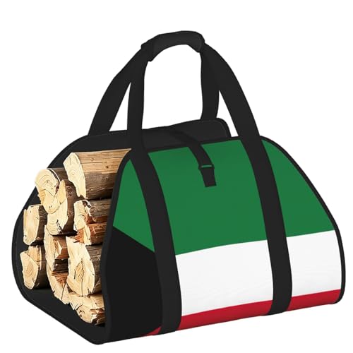 Sac de transport de bois drapeau Koweït en toile pour bûches