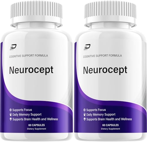Neurocept Supplement Capsules – All Natural Maximum Strength Formula, Focus & Memory Support (2 Pack – 120 Capsules)