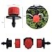 Kalolary 100Pcs 1/4Inch Adjustable Micro Drip Irrigation System Watering Sprinklers Anti-Clogging Emitter Dripper Red Garden Supplies