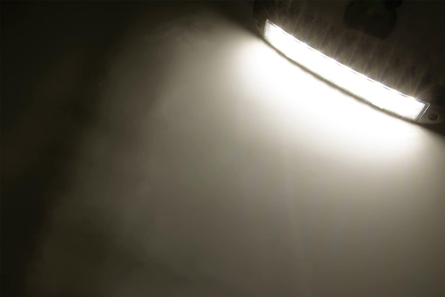 Raycharm 12.2" RV & Boat Low-Profile LED Porch Light Fixture, 40° Down Angle Focused Flood Beam, 4000K Natural-White, High Light-Output Low Ampere, Wateproof White Finish, 12V/24V, 1-Pack