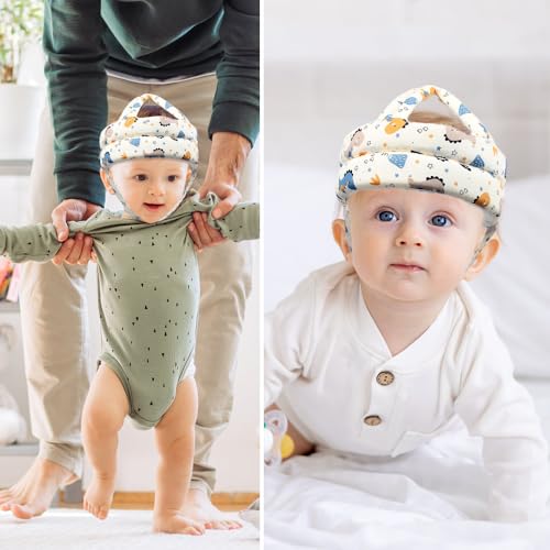 Miniatura 2 de Bngxr Casco Bebe Golpes,Protector Cabeza Bebe,Gorra Protectora Para Cabeza De Bebé,Transpirable,Protector Ajustable,Hecho De Algodón Agradable La Piel,Para Gatear Y Caminar,Bebé De 6 A 36 Meses