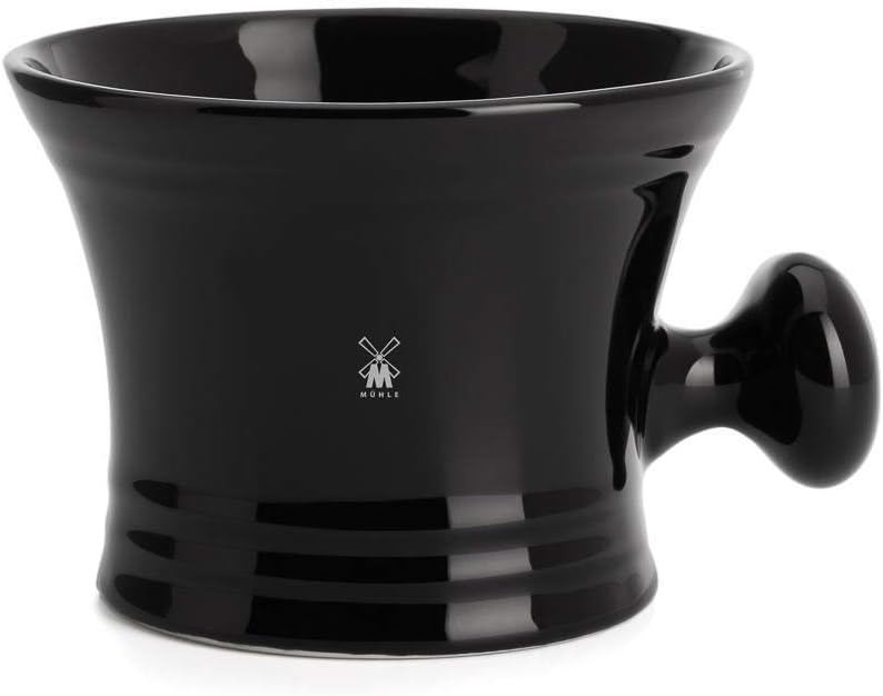 MÜHLE Black Porcelain Shaving Bowl and Mug for Shaving Soap & Cream