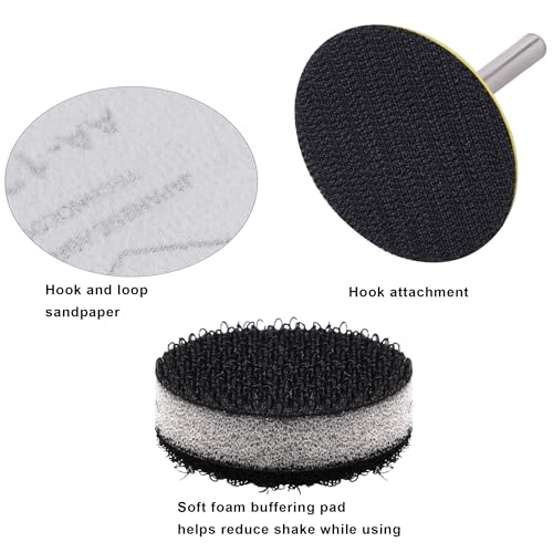 SIQUK 240 Stück Schleifscheiben 25mm Klett mit 1/8 Zoll Schaft Nasse Trockene Schleifpapier Runde Schleifpads Körnung 60-10000 Sandpapier für Auto Polieren Holz Metall