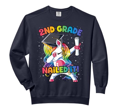 Dabbing 2nd Grade Unicorn Graduation Class Of 2021 Nailed It Comfort Colors Adult Sweatshirt