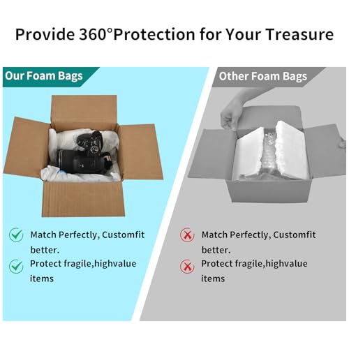 Umail 4Pcs 14”X 16” Embalagem de Espuma Expansível, Espuma de Embalagem para Pc, Saco de Espuma para