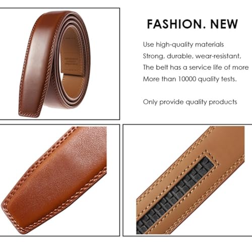 Belt for Men Genuine Leather Automatic Ratchet Buckle4