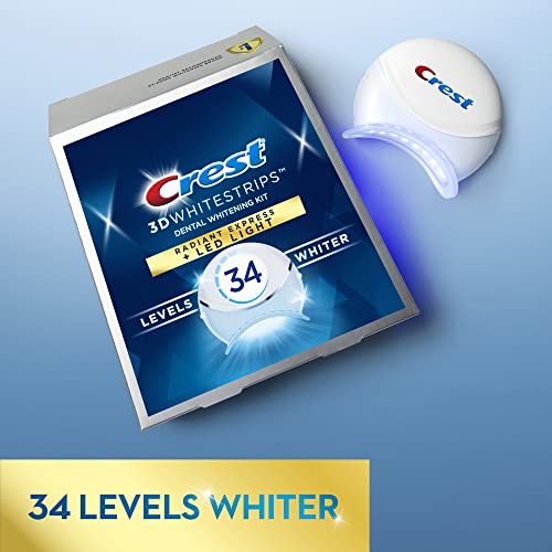Crest 3D Whitestrips Radiant Express Plus Light, Crest With Led Accelerator Light, Teeth Whitening Strip Kit thumb #2