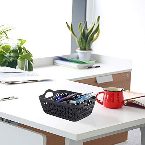 Leendines Grey Mini Basket Trays, 12 Packs Desktop Storage Tray Basket