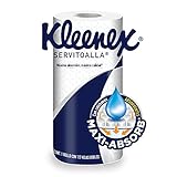 Kleenex Maxi-absorb Servitoalla, 1 Rollo Con 117 Hojas Dobles, Rápida Absorción.