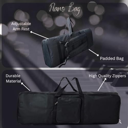 Image of IMAGINEA 61 Keys Electric Piano Keyboard Bag | 38-Inch Waterproof Padded Bag with Shoulder Strap and Storage Pocket | Compatible with PSR-F52, F51, E263 & Casio CTK 2550, CTK 3500, CT-S200, CT-S300