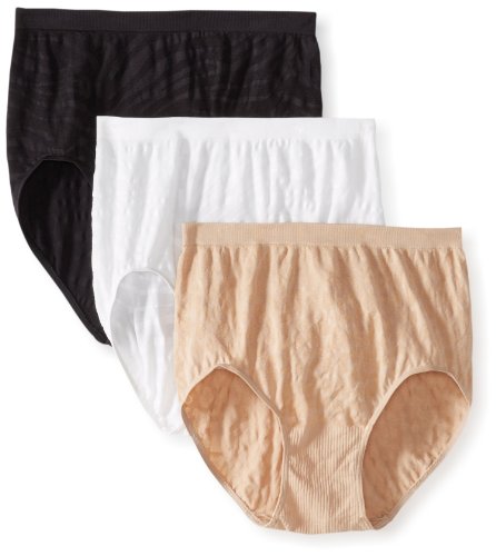 Bali Women's Comfort Revolution 3-Pack Printed Brief, Black Zebra/White Zebra/Nude Cheetah, 7