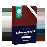 Dreamzie Sabanas Bajeras 80x200 – Bonete 35 cm – Microfibra Suave – para Colchones Gruesos – Certificado Oeko-Tex – Burgundy