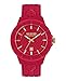 Versus Versace Tokyo Silicone Date Collection Luxury Mens Watch Timepieces with a Red Strap, Case and Dial