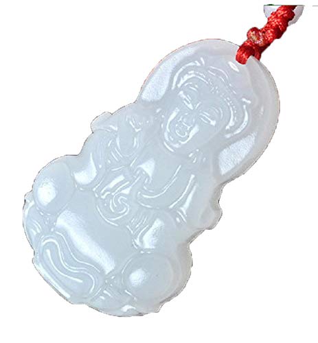 Collier jade Guanyin naturel sculpté à la main, bijou spirituel de lithothérapie authentique