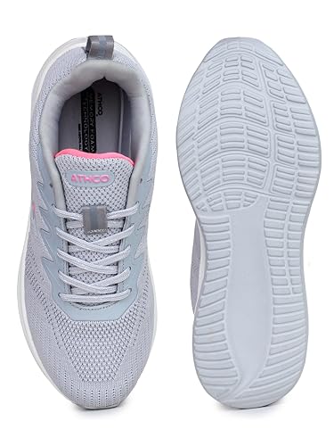 Image of ATHCO Womens Vegas Running Shoes for Woman with Soft Flexible Memory Foam Women's Shoes for Walking Gym Training,Casual, Sports, Lightweight Lace up Athletics Slipon Running Shoes for Ladies & Girls