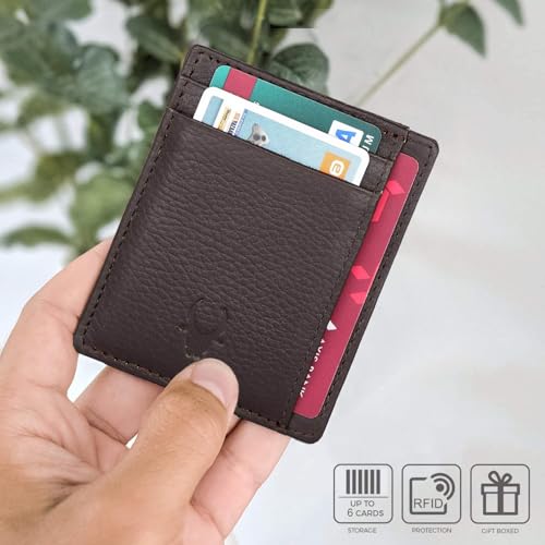 Image of WildHorn Leather Card Holder for Men & Women (Brown)
