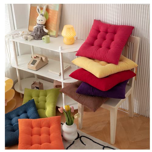 Xizhi Square Non-Slip Plush Thicken Seat Pillows Cushions Solid Color Office Chair Seat Pad Soft Tatami Reversible Fluffy Chair Cushion For Home, Office,Adults And Children (15.7"*15.7", Green) #TOP6