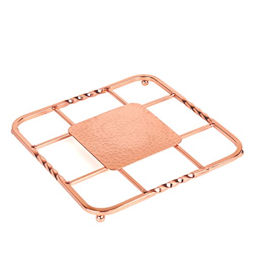Creative Home Renaissance Square Trivet, 8", Copper