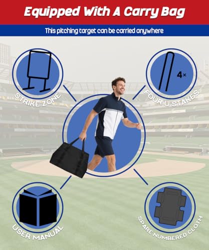 Garbuildman Baseball Strike Zone Target for Plastic Balls, Portable Metal Frame Pitching & Hitting Training Tool for Outdoor, 20”× 24”Target, Freestanding by Garbuildman - Image 10