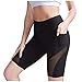 Pantalon de sport court pour femme - Short de yoga court - Fitness - Cool - Respirant - Taille haute - Opaque - Gym - Course - Jogging - Avec poche - Pour le sport, les loisirs, le fitness, Noir , L