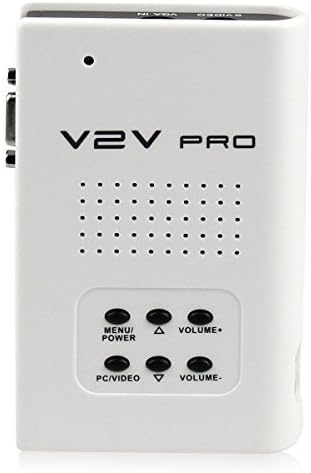 Jrelecs® V2V Pro Video to VGA OSD Monitor Converter Video Switcher - White