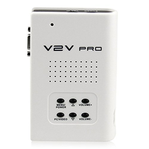 Jrelecs® V2V Pro Video to VGA OSD Monitor Converter Video Switcher - White