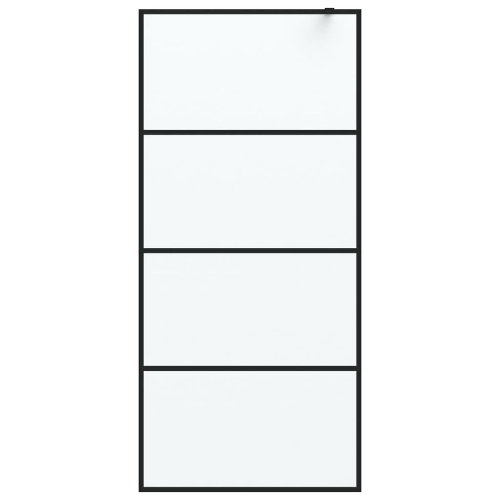 Parawan prysznicowy ESG matowe szkło czarne 90 x 195 cm, przegroda do wanny, parawan prysznicowy, kabina prysznicowa, parawan łazienkowy 152131