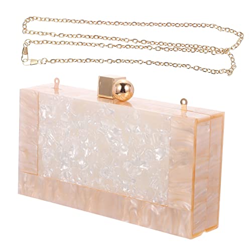 Pochette de soirée chic pour femmes : l'accessoire élégant en acrylique beige pour briller en sortie