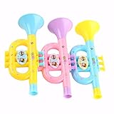  SODIAL Colorido Trompeta Soplable De Los Ninos Instrumento Trompeta Juguete Musical Patron De Color Aleatorio