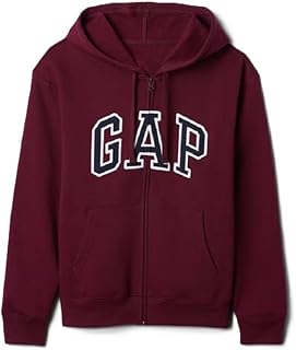 GAP レディース ロゴ パーカー フード付き フルジップ スウェットシャツ